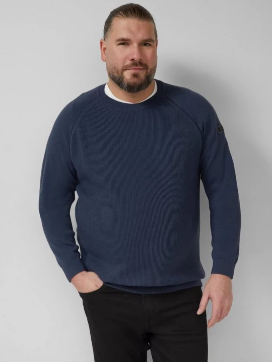Foto van product Gebreide trui met motiefmix en raglanmouwen s.Oliver blauw