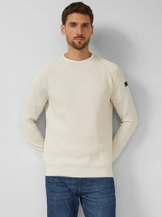 Foto van product Gebreide trui met motiefmix en raglanmouwen s.Oliver crème