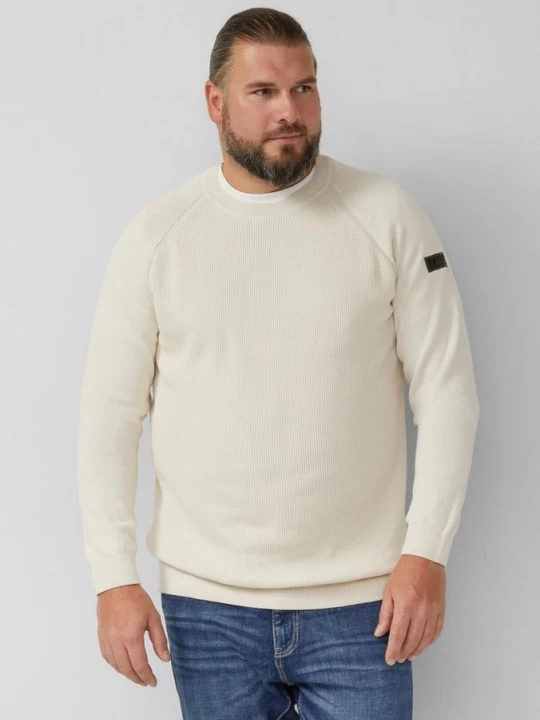 Foto van product Gebreide trui met motiefmix en raglanmouwen s.Oliver crème