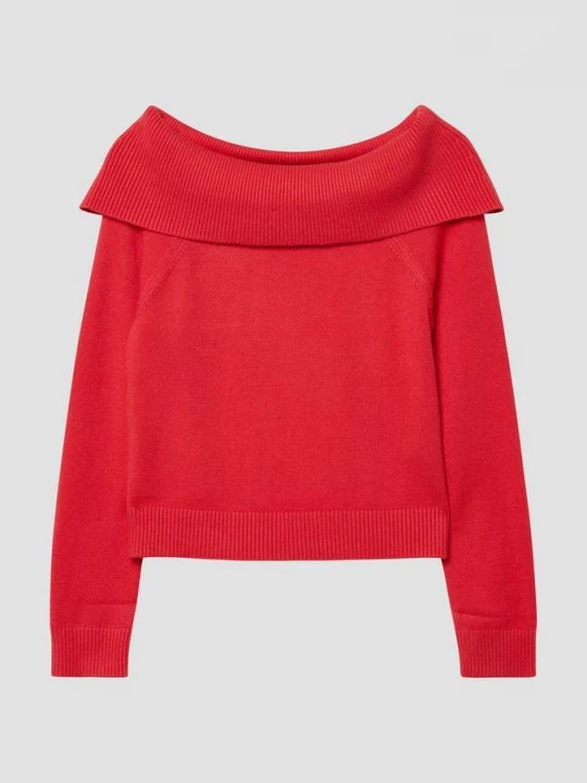 Foto van product Gebreide trui met off-shoulder halslijn s.Oliver rood