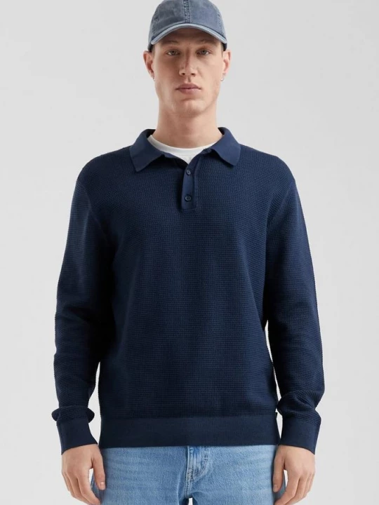 Foto van product Gebreide trui met polokraag QS blauw