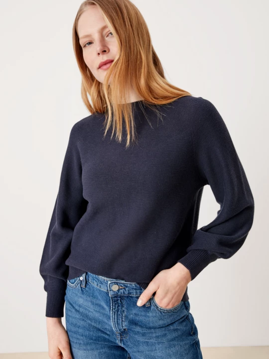 Foto van product Gebreide trui van gemêleerde viscose s.Oliver blauw