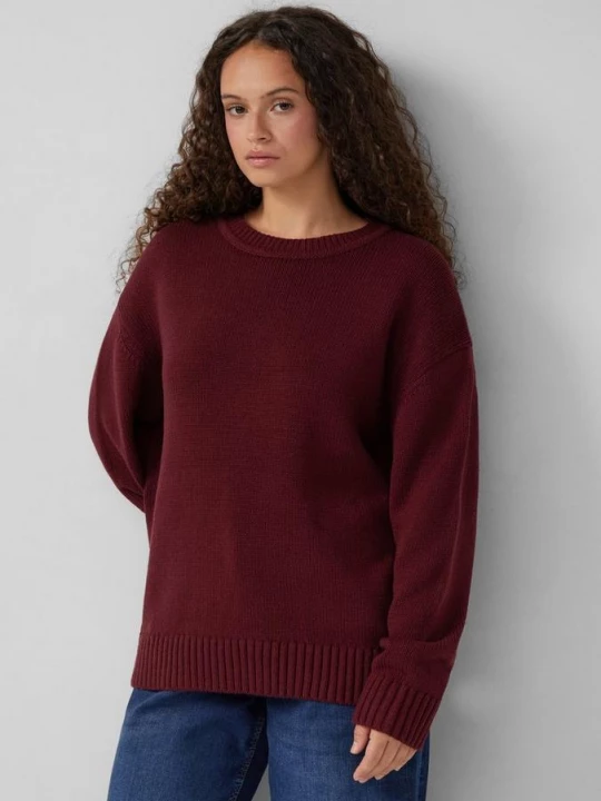 Foto van product Gebreide trui van katoenmix QS rood