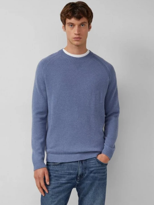 Foto van product Gebreide trui van zuivere lamswol s.Oliver blauw