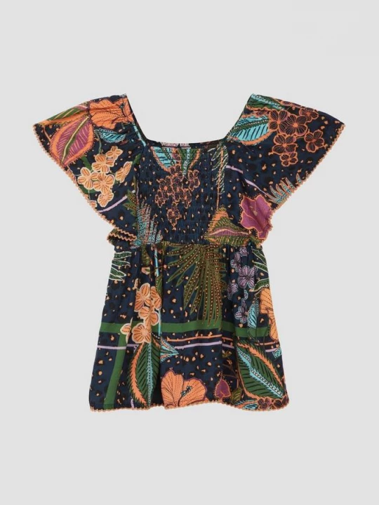 Foto van product Gedessineerde blouse van satijnviscose met gesmokt detail s.Oliver