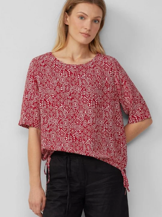 Foto van product Gedessineerde overhemdblouse met verstelbare zoom s.Oliver rood