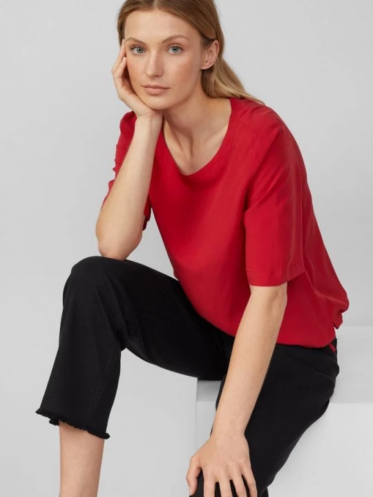 Foto van product Gedessineerde overhemdblouse met verstelbare zoom s.Oliver rood