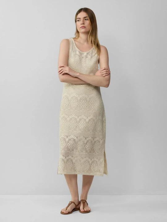 Foto van product Gehaakte jurk met tricot voering s.Oliver crème