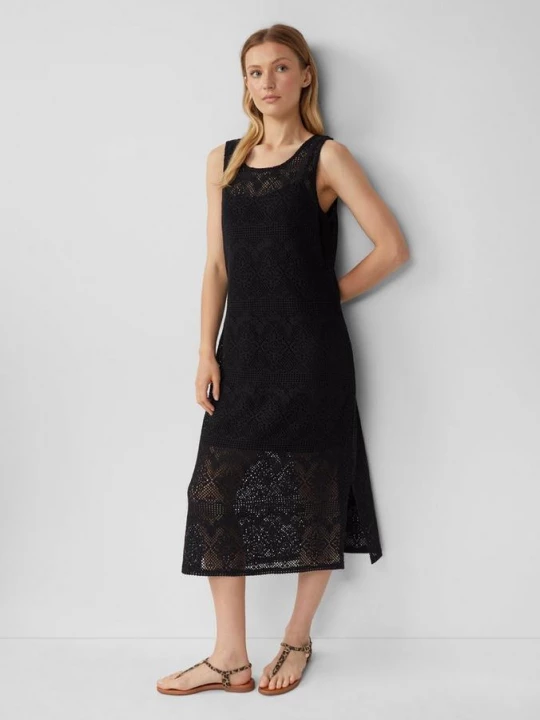 Foto van product Gehaakte jurk met tricot voering s.Oliver zwart