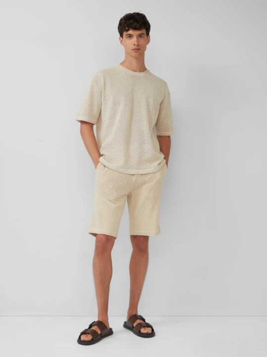 Foto van product Gehaakte katoenen short met een relaxed fit s.Oliver beżowy