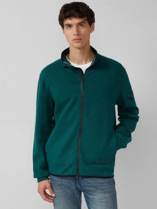 Foto van product Gemarmerd sweatjack met mouwzak s.Oliver groen