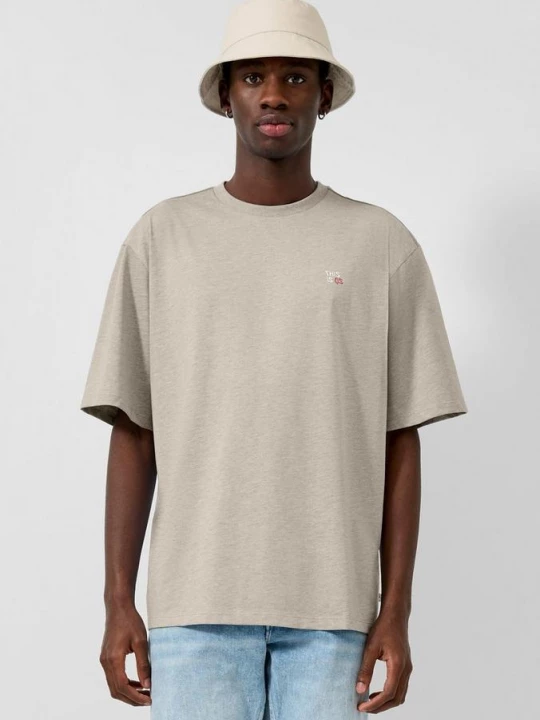 Foto van product Gemêleerd T-shirt in ontspannen pasvorm QS beżowy