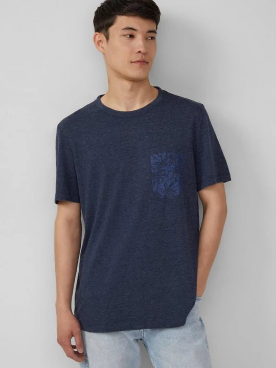 Foto van product Gemêleerd T-shirt van een katoenmix met artwork s.Oliver blauw