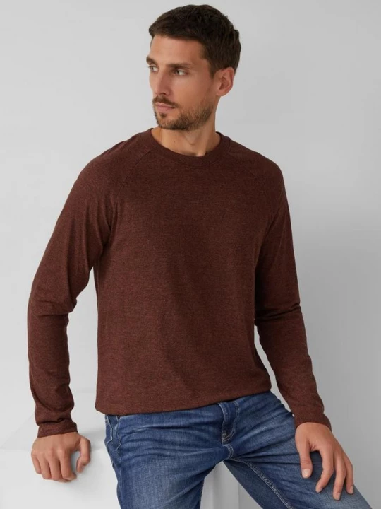 Foto van product Gemêleerde top met lange mouwen van puur katoen met raglanmouwen s.Oliver rood