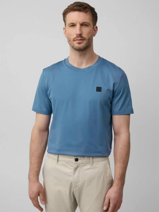 Foto van product Gemerceriseerd katoenen T-shirt met logo-applicatie s.Oliver petrol