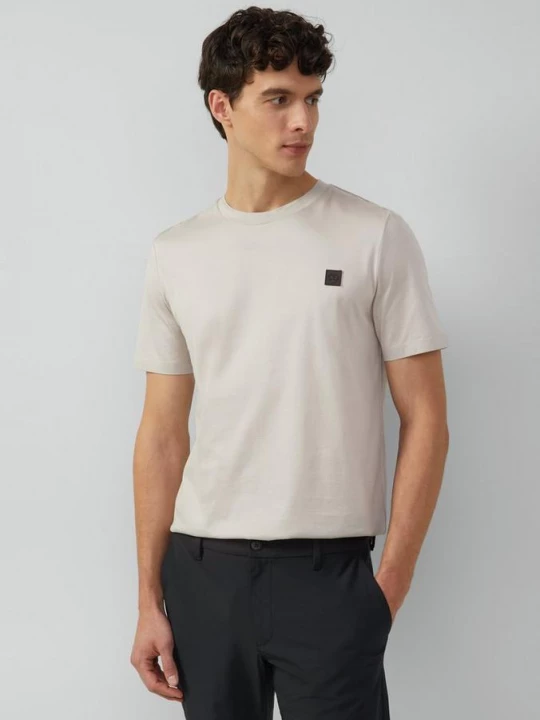 Foto van product Gemerceriseerd katoenen T-shirt met logodetail s.Oliver beżowy