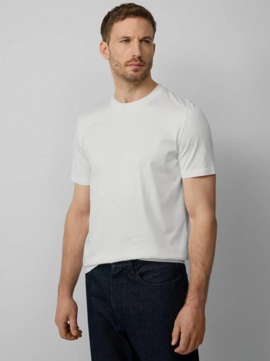 Foto van product Gemerceriseerd katoenen T-shirt met logodetail s.Oliver wit