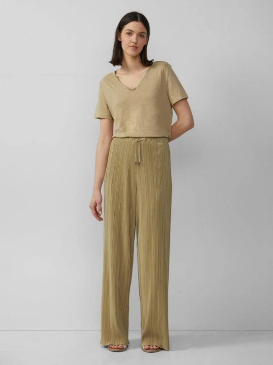 Foto van product Geplisseerd broek met wijde pijpen en relaxed fit s.Oliver bruin