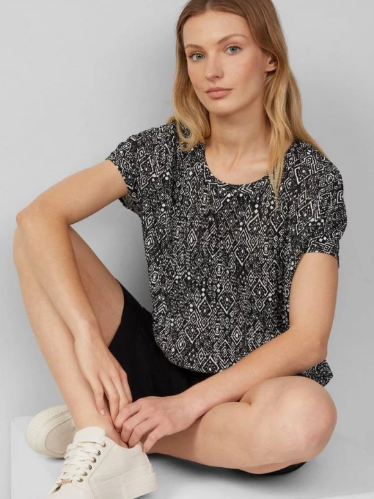 Foto van product Geplisseerd T-shirt in een relaxed fit s.Oliver zwart