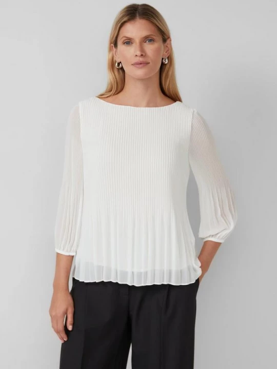 Foto van product Geplisseerde blouse met 3 / 4-mouwen s.Oliver crème