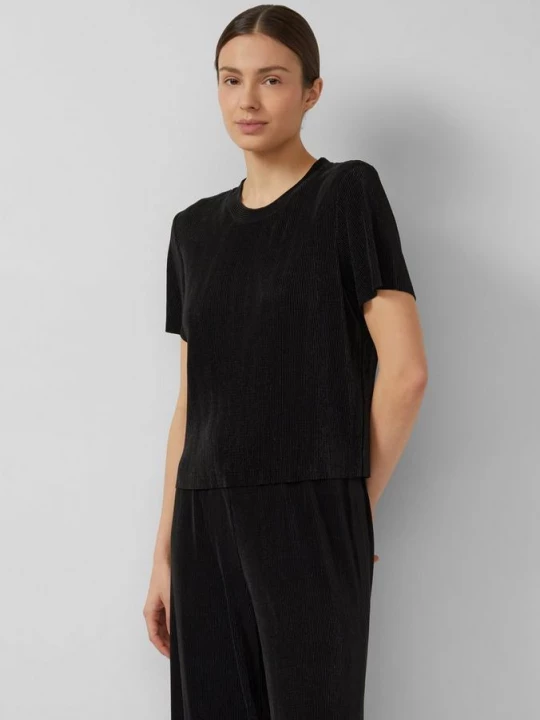 Foto van product Geplooid tricot overhemd met open randen s.Oliver zwart