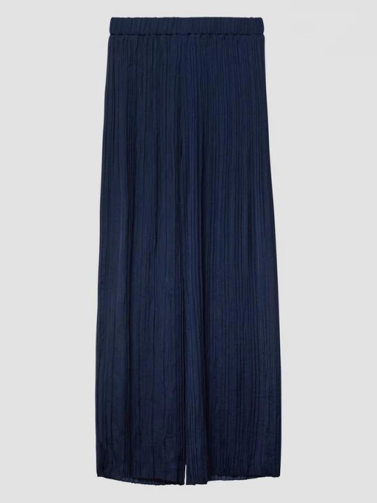 Foto van product Geplooide broek met wijde pijpen en elastische tailleband s.Oliver blauw