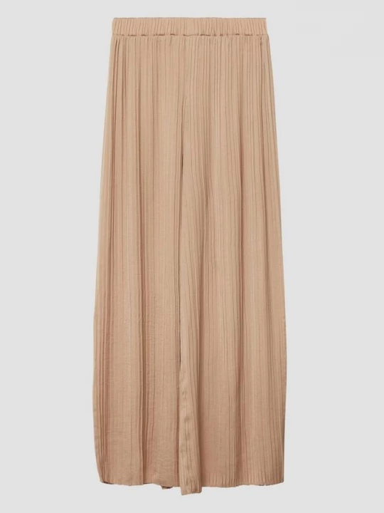 Foto van product Geplooide broek met wijde pijpen en elastische tailleband s.Oliver bruin
