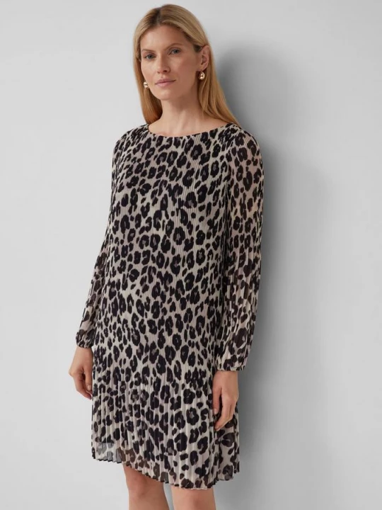 Foto van product Geplooide chiffon jurk met all-over print en viscose voering s.Oliver grijs