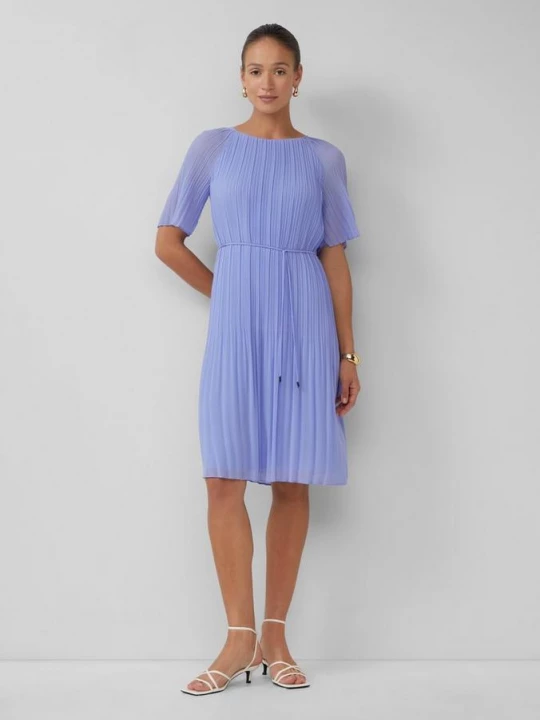 Foto van product Geplooide chiffon jurk met raglanmouwen s.Oliver blauw