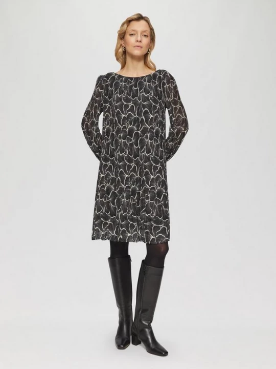 Foto van product Geplooide chiffon jurk s.Oliver zwart