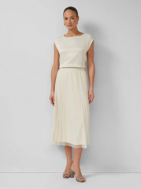 Foto van product Geplooide midi rok van mesh met jersey voering s.Oliver beżowy
