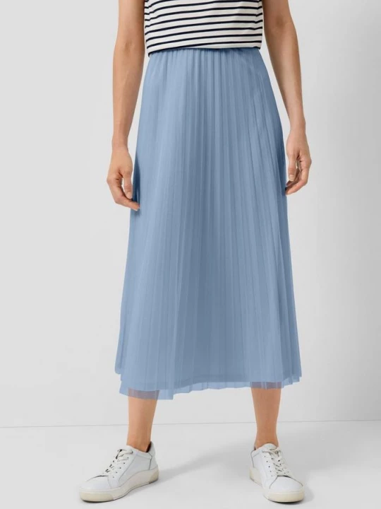 Foto van product Geplooide midi rok van mesh met jersey voering s.Oliver blauw