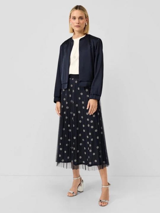 Foto van product Geplooide midirok met stippen en jersey voering s.Oliver blauw