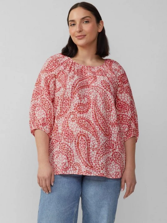 Foto van product Geraffineerde blouse in een ontspannen pasvorm met plooien en raglanmouwen s.Oliver rood