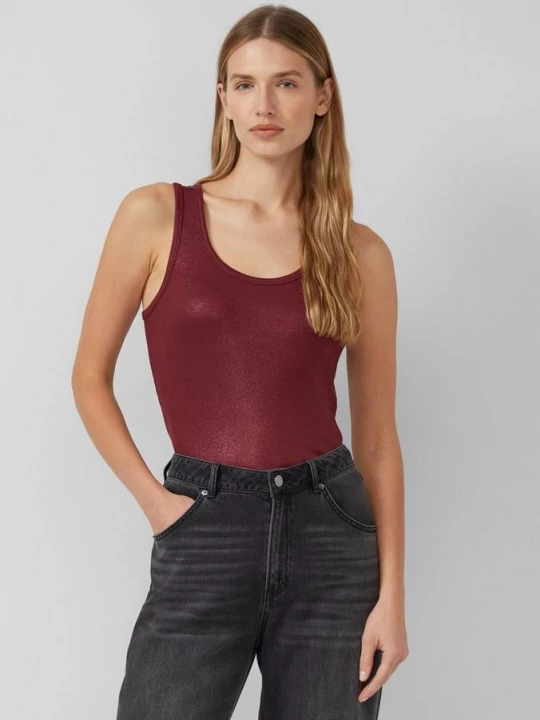Foto van product Geribbelde tanktop in glitterlook s.Oliver rood
