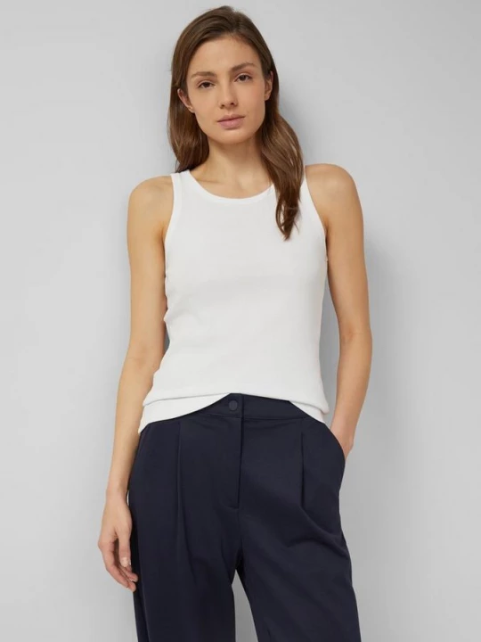 Foto van product Geribbelde tanktop in slanke pasvorm s.Oliver wit