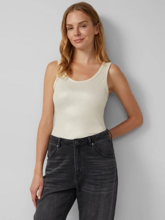 Foto van product Geribbelde tanktop met glitterlaagje s.Oliver beżowy