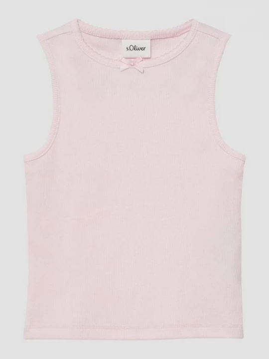 Foto van product Geribbelde top in slanke pasvorm met strik s.Oliver roze