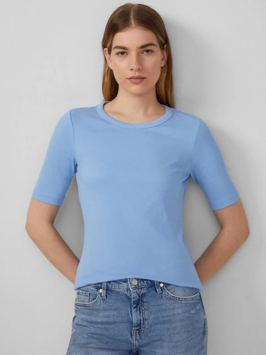 Foto van product Geribd overhemd in slim fit s.Oliver blauw