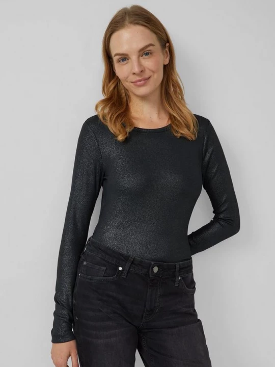 Foto van product Geribd shirt met glittereffect s.Oliver zwart
