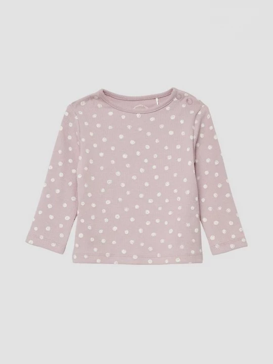Foto van product Geribd shirt met lange mouwen en all-over print s.Oliver roze