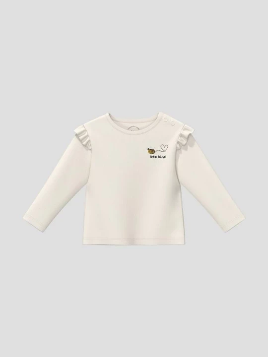 Foto van product Geribd shirt met lange mouwen en borduursel s.Oliver crème