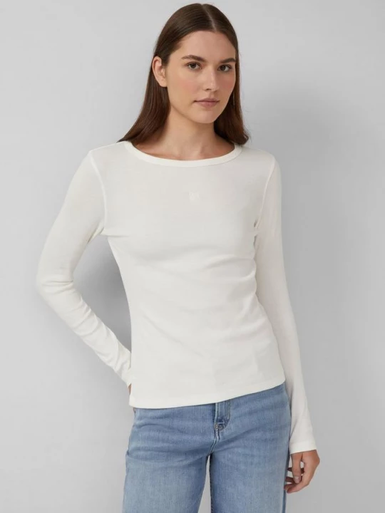 Foto van product Geribd shirt met lange mouwen en borduursel s.Oliver crème