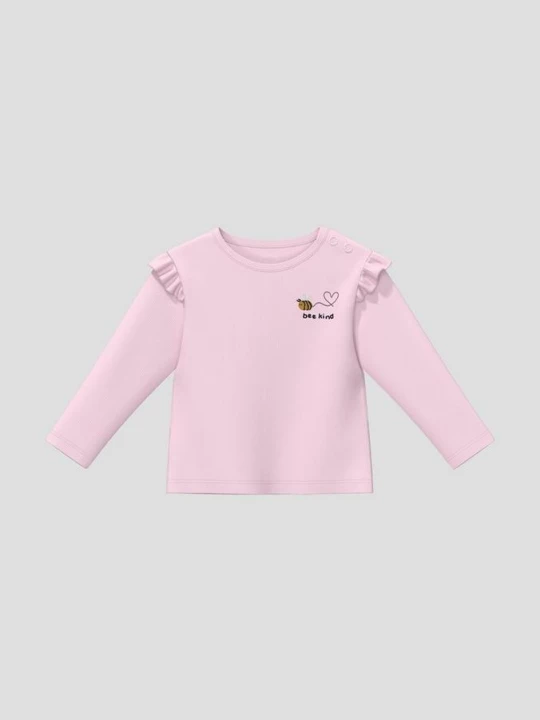 Foto van product Geribd shirt met lange mouwen en borduursel s.Oliver roze