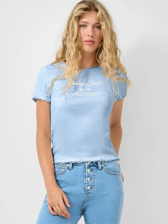 Foto van product Geribd shirt QS blauw