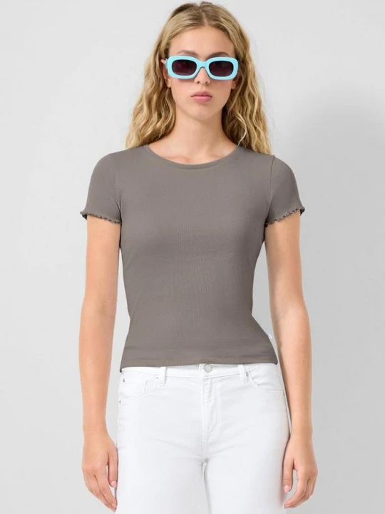 Foto van product Geribd shirt QS bruin