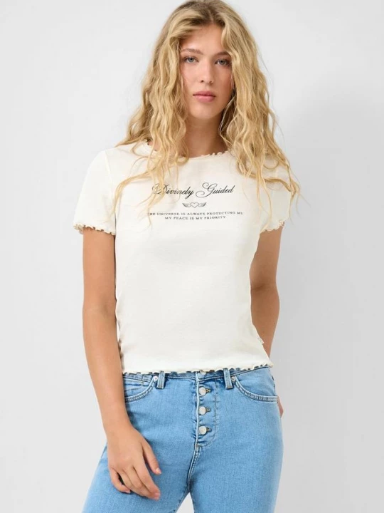 Foto van product Geribd shirt QS crème