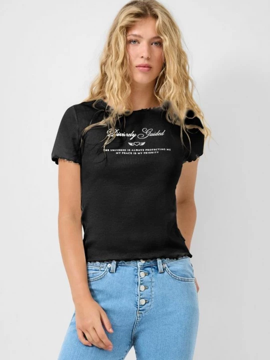 Foto van product Geribd shirt QS zwart