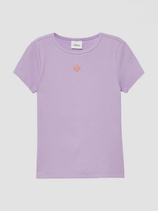 Foto van product Geribd T-shirt in slanke pasvorm met borduursel s.Oliver