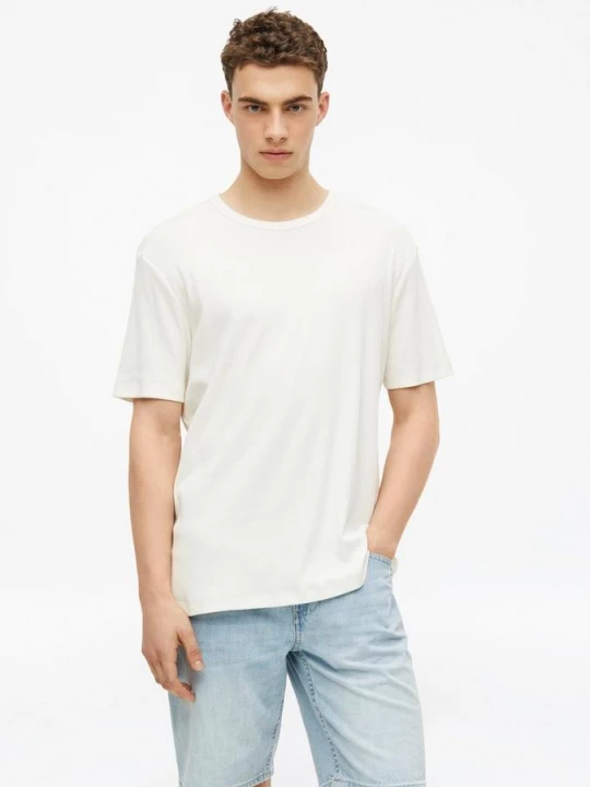 Foto van product Geribd T-shirt met ronde hals s.Oliver crème